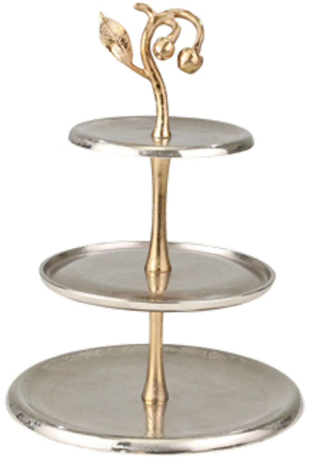 18 Inch Three Tier Nickel and Gold Cake Stand-1