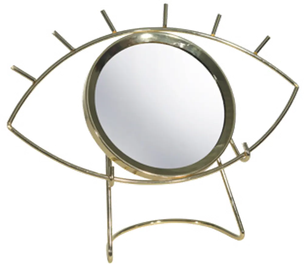 Gold Metal Tabletop Eye Mirror-1