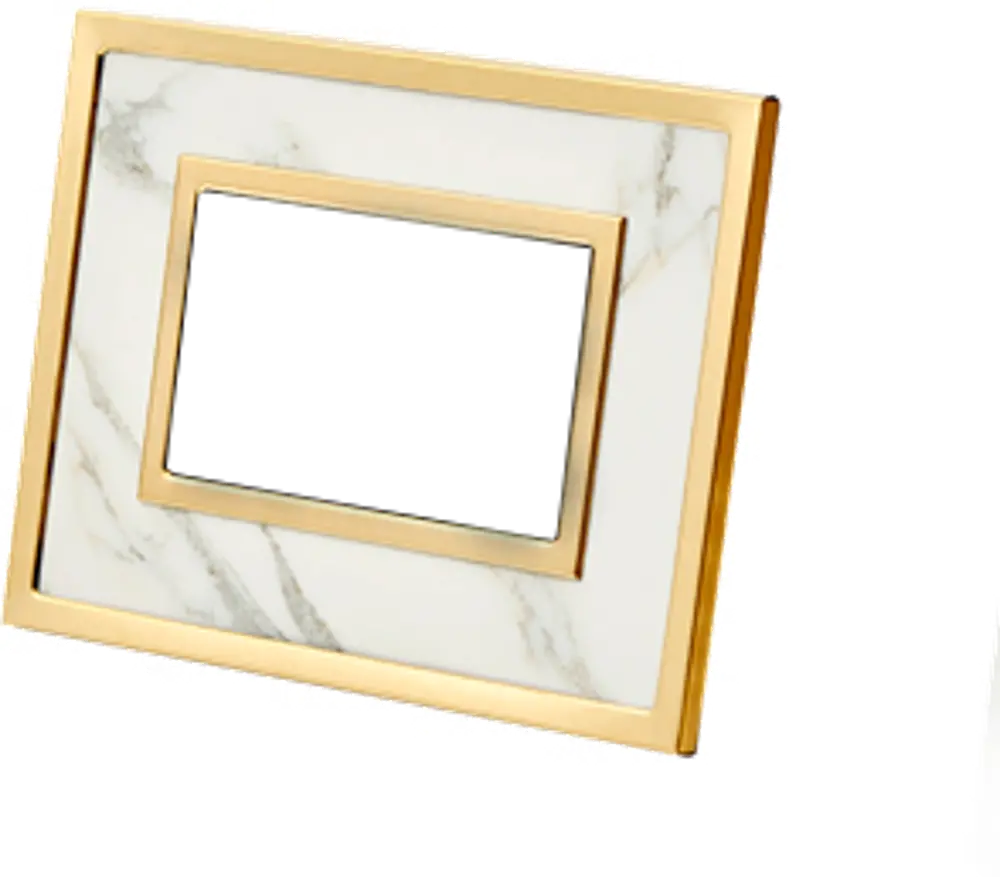 Faux White Marble and Gold Picture Frame-1