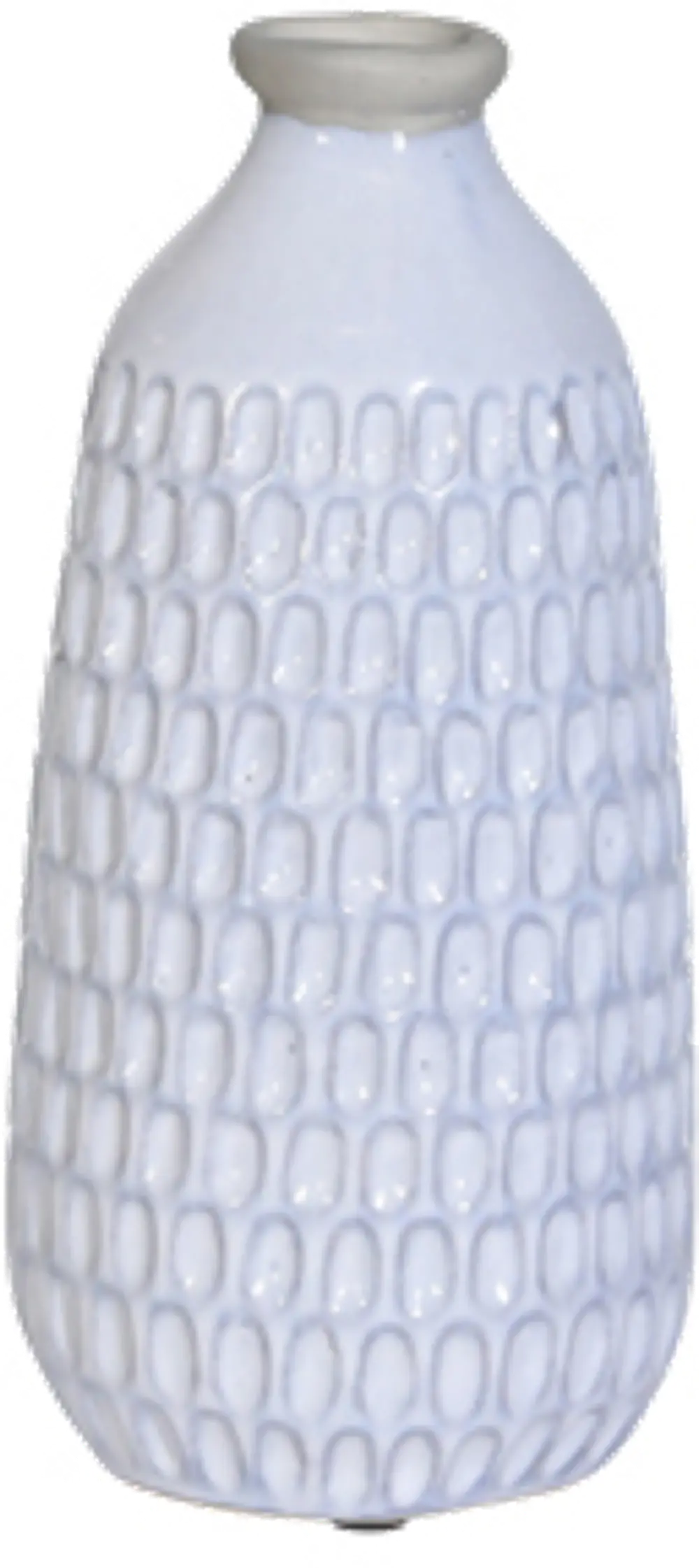 9 Inch Blue Ceramic Dimpled Vase-1