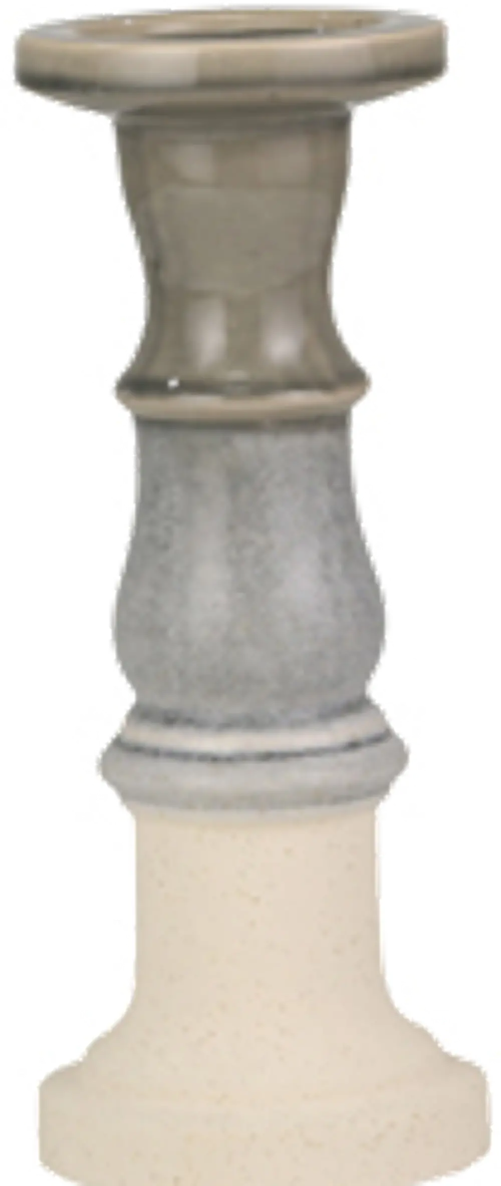 13 Inch Matte Gray Fade Ceramic Candle Holder-1