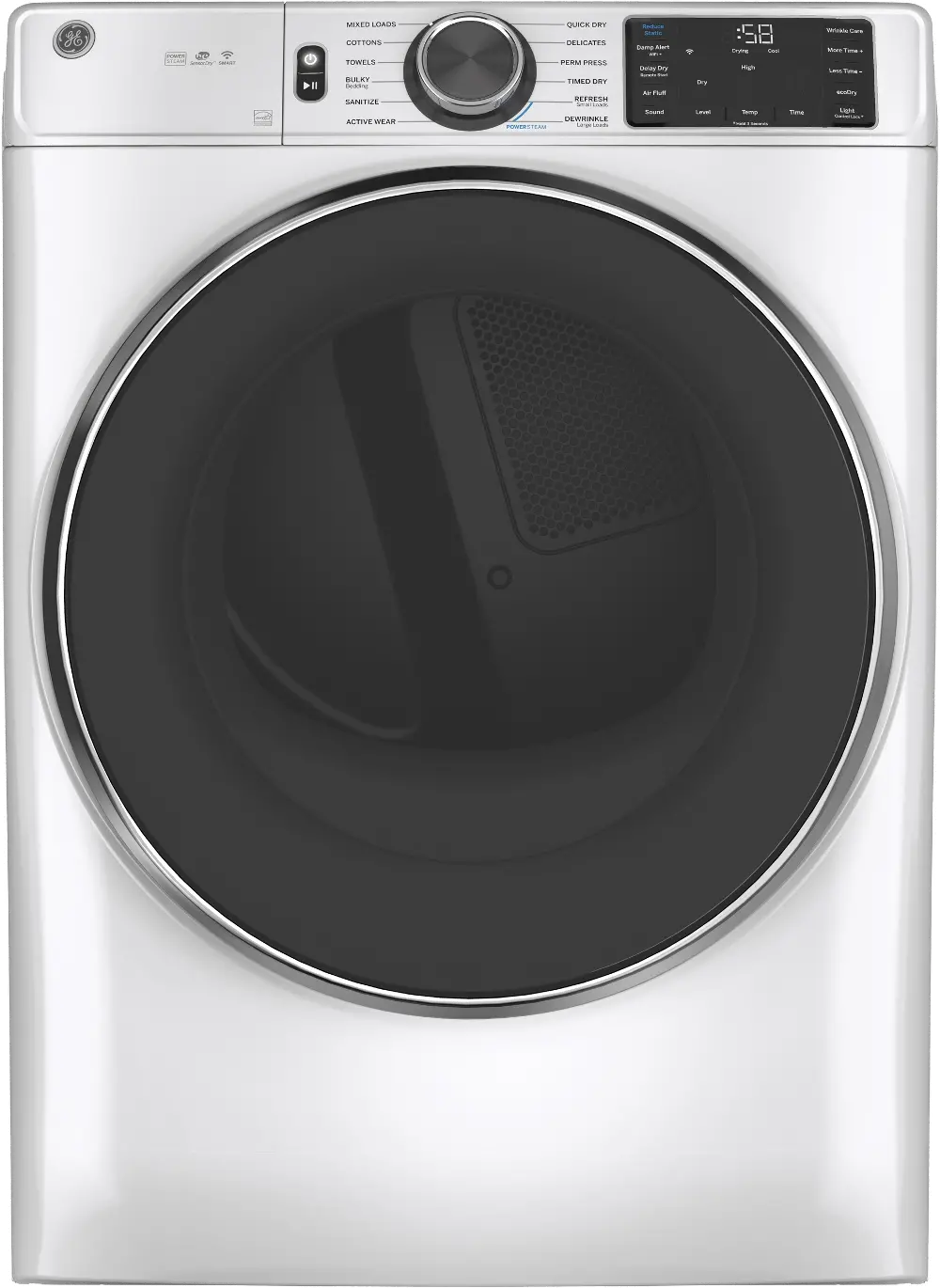 GFD65ESSNWW GE 7.8 cu ft Smart Front Load Electric Dryer with Steam - White-1