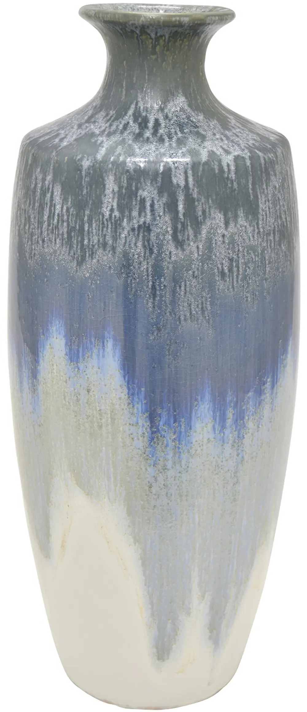 15 Inch Blue Wash Ceramic Vase-1