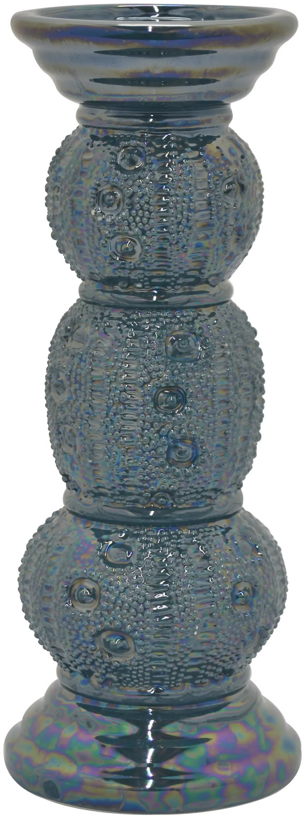 13 Inch Blue Ceramic Tabletop Candle Holder-1