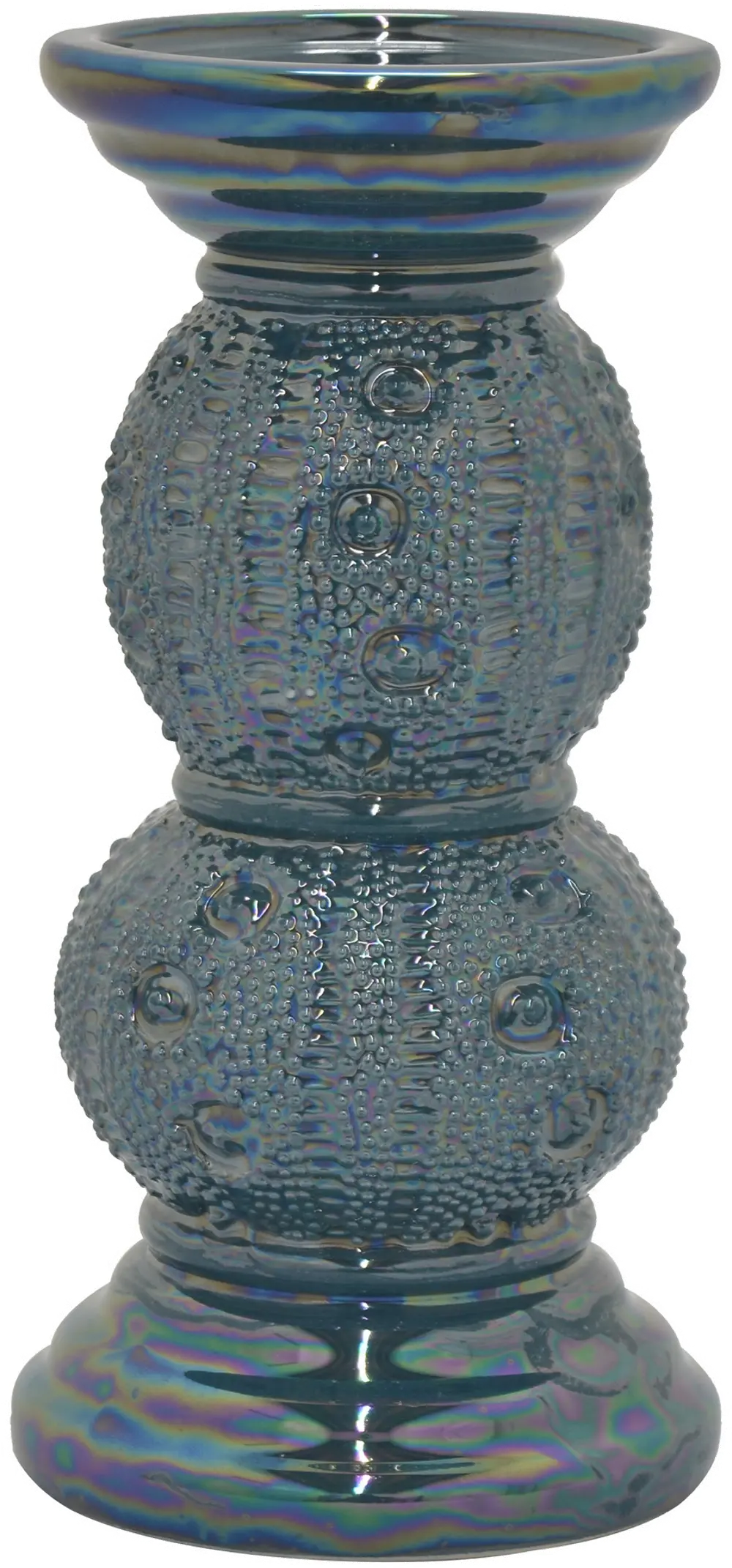 10 Inch Blue Ceramic Tabletop Candle Holder-1