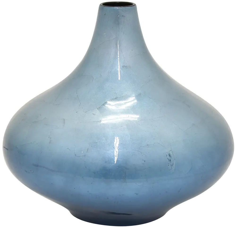 12 Inch Variegated Blue Ceramic Vase-1