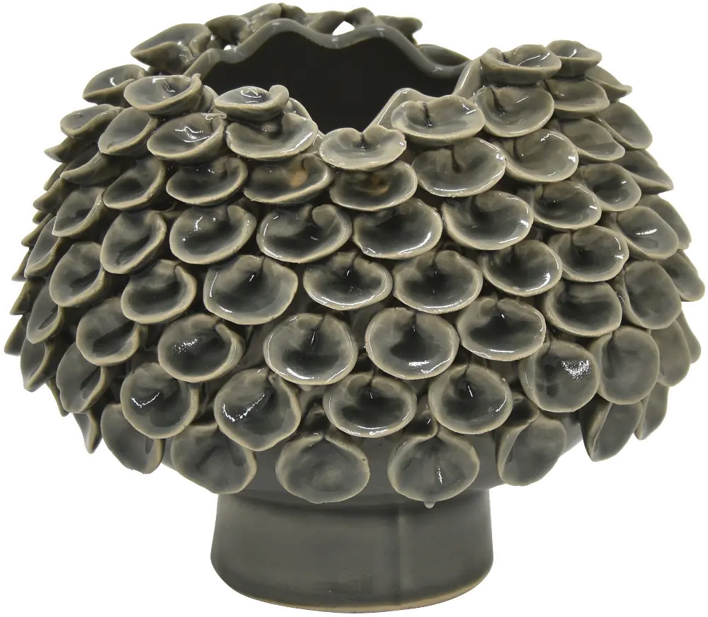 7 Inch Gray Tone Ceramic Vase-1