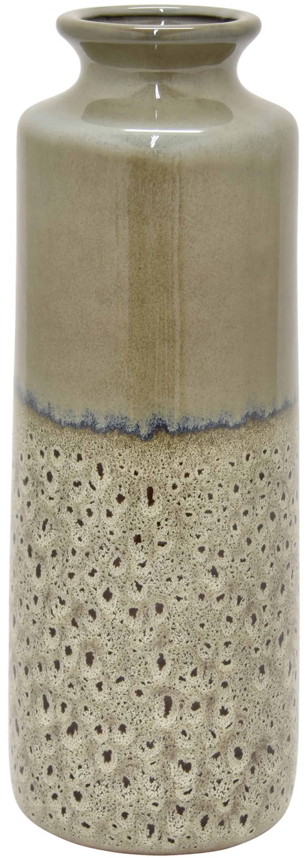 16 Inch Gray and Cream Ceramic Vase-1