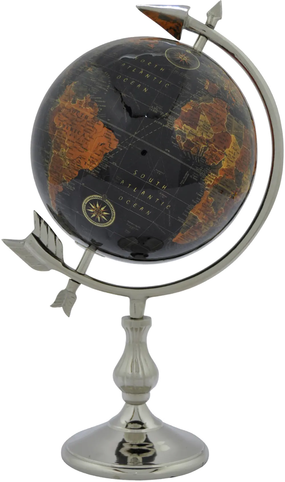 8 Inch Black World Globe-1