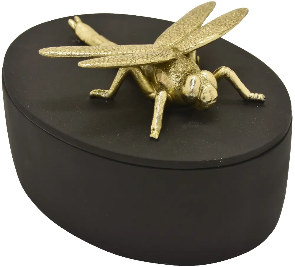 Black Box with Gold Dragonfly Decoration-1
