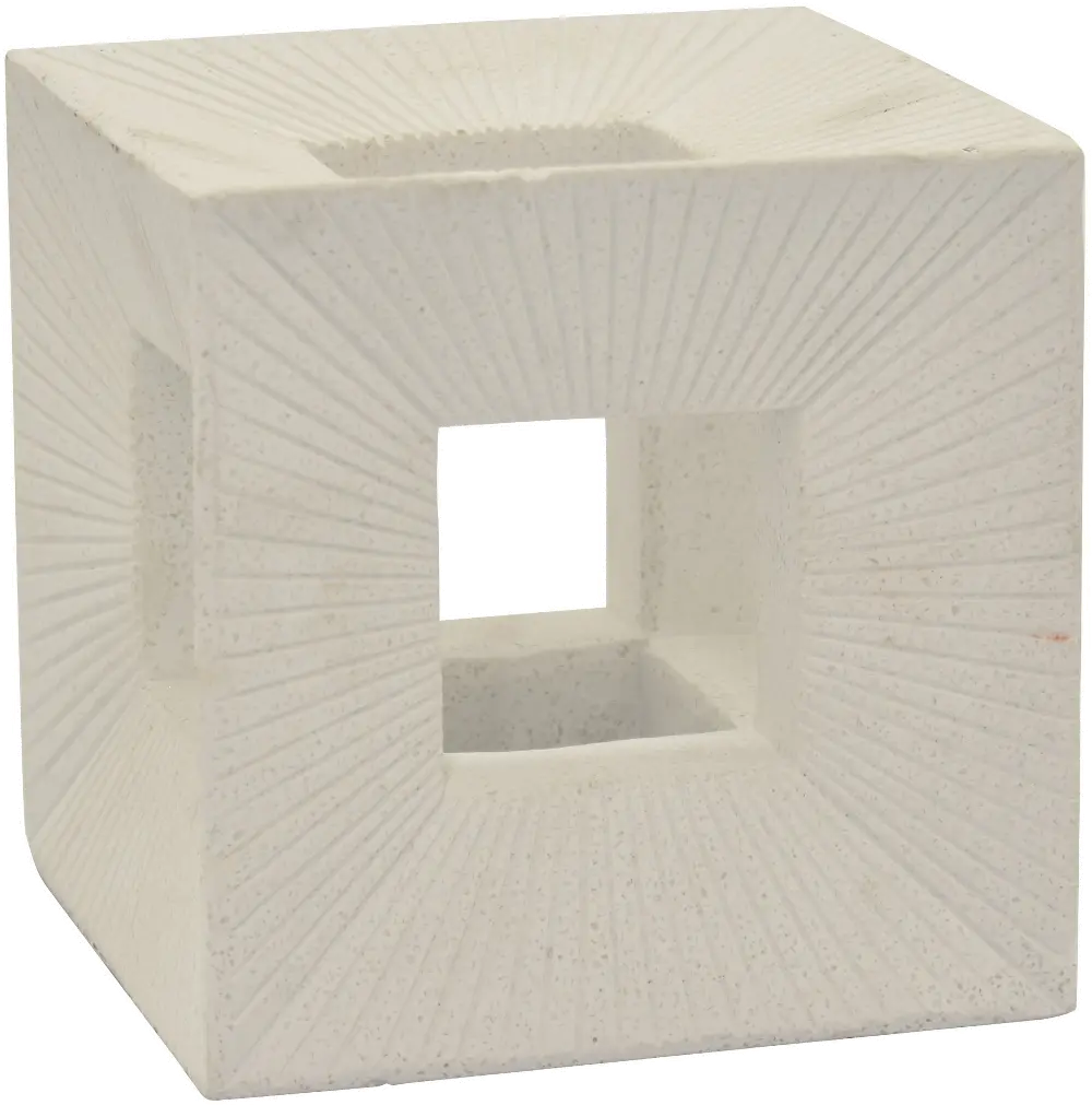 5 Inch White Cube Tabletop Decoration-1