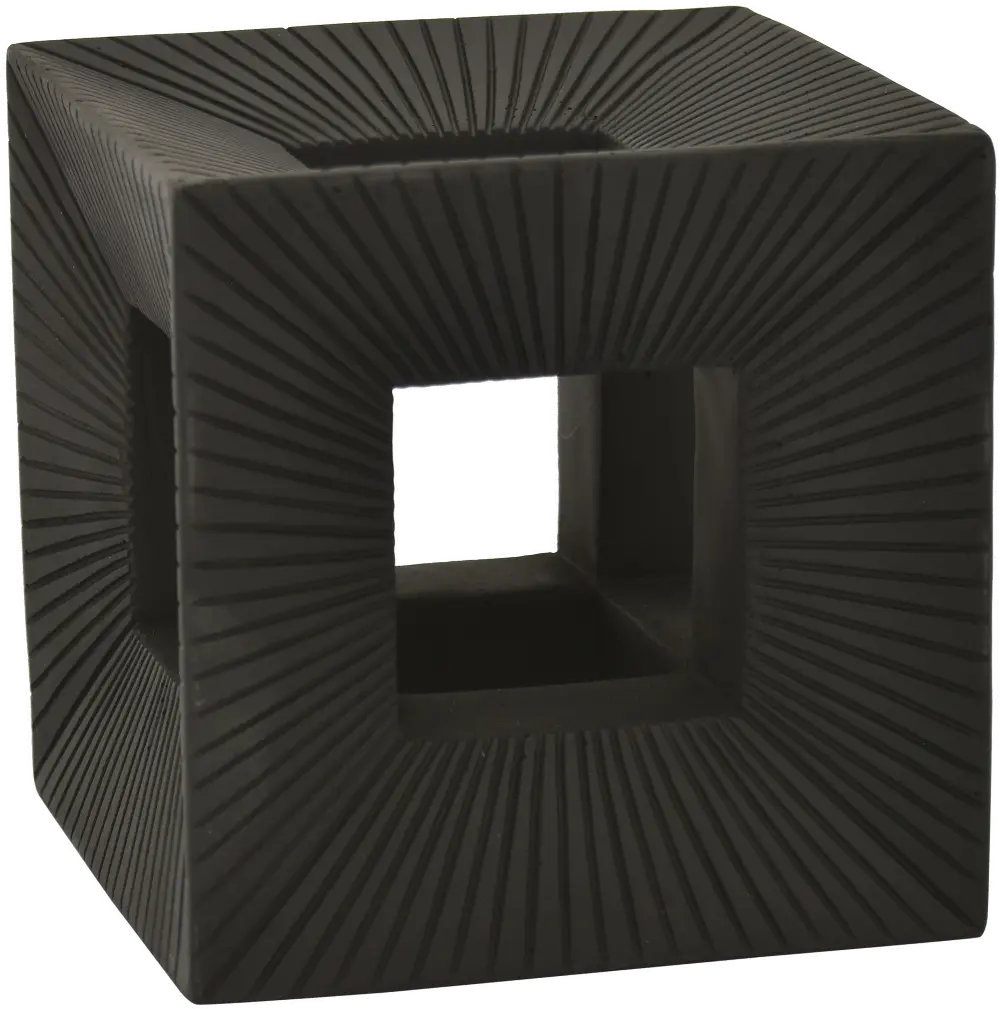 5 Inch Black Cube Tabletop Decoration-1