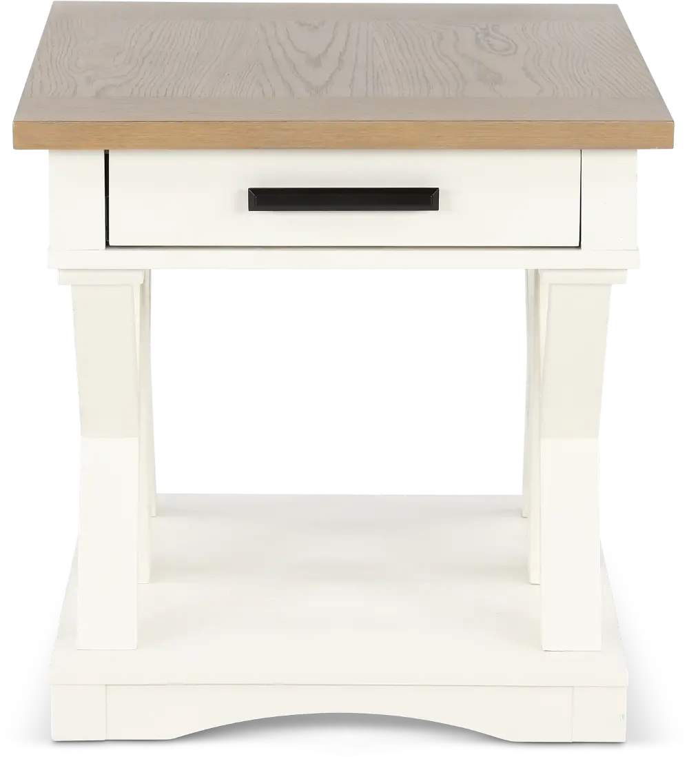 Amy Cotton White End Table-1