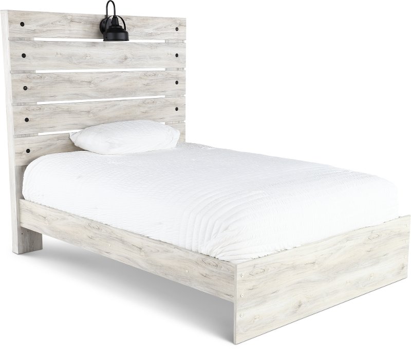 Sunrise Park Rustic Whitewash Twin Bed, Rc Willey Twin Bed Set