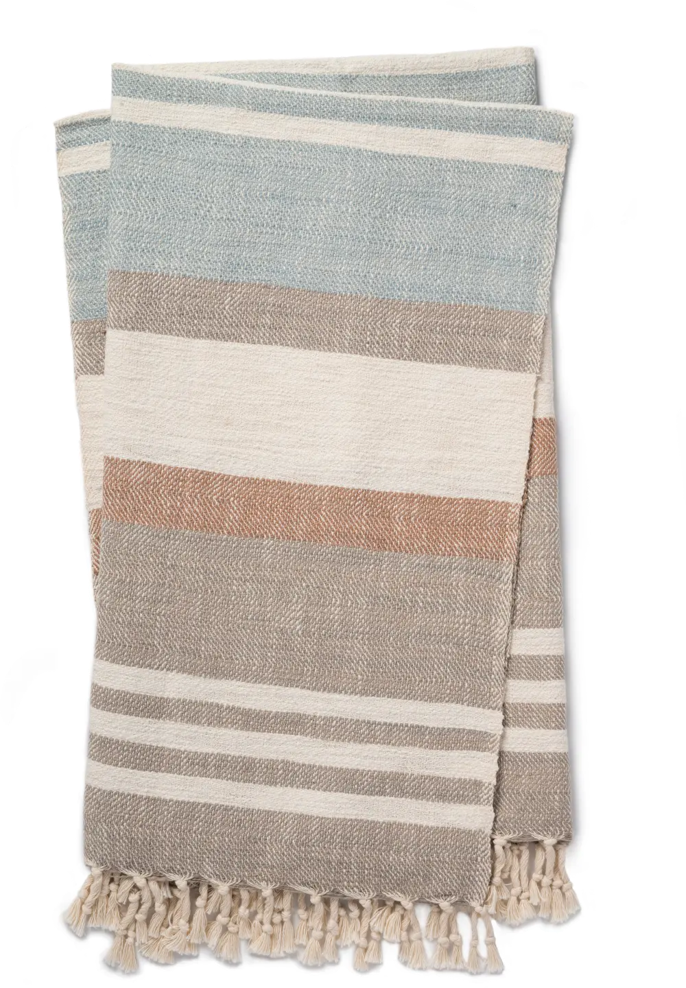 T1036/TAUPEMULTI Magnolia Home Furniture Hand Taupe and Multi Color Cotton Throw Blanket-1