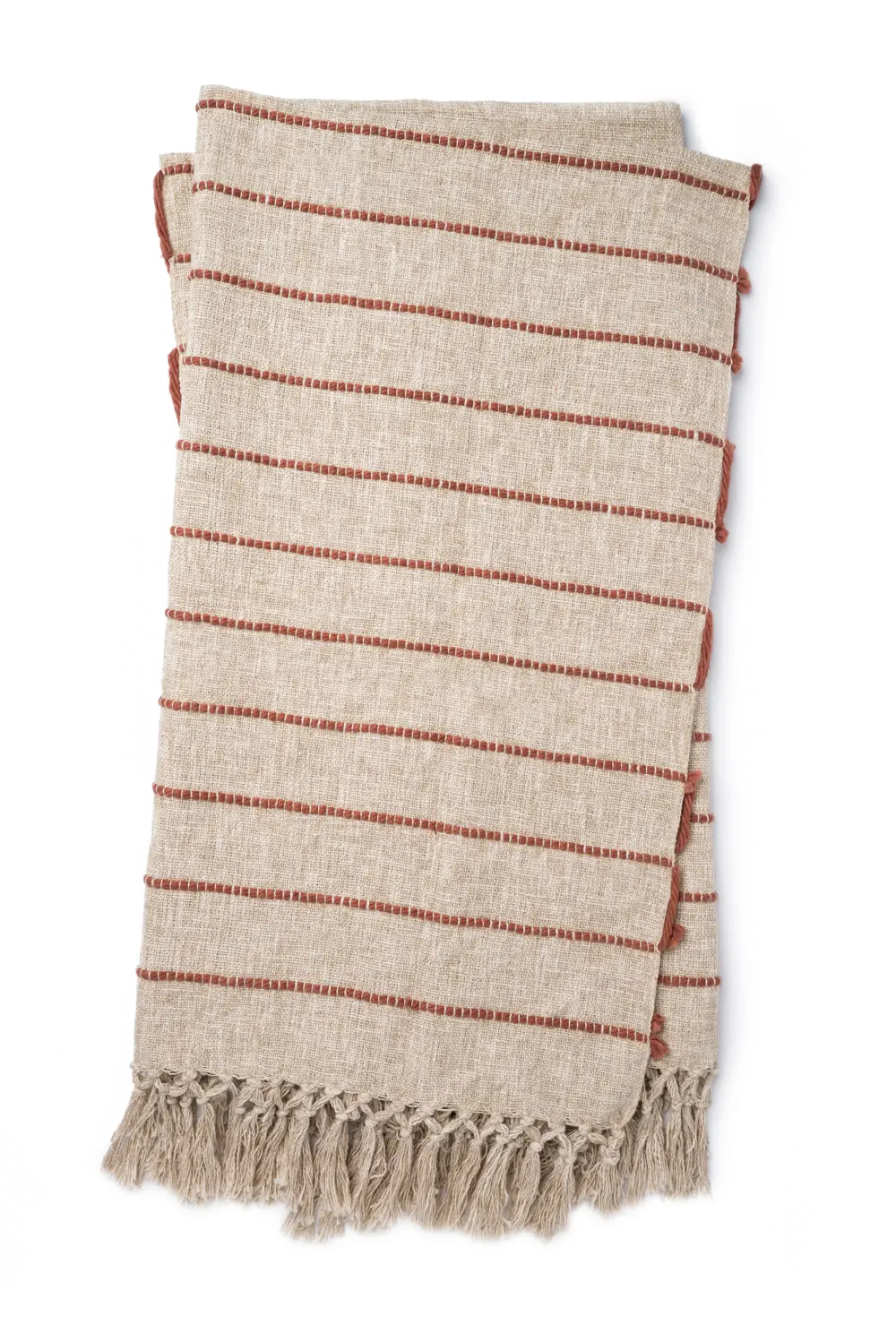 T1039 MH NATURAL SPICE Magnolia Home Furniture Natural and Spice Striped Throw Blanket-1