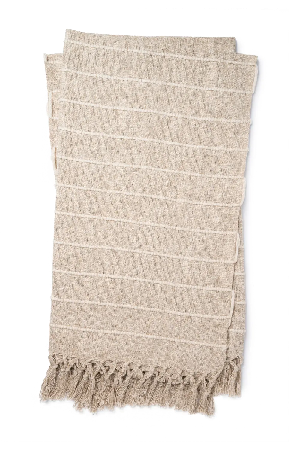 T1039/NATURALIVORY Magnolia Home Furniture Natural and Ivory Striped Throw Blanket-1