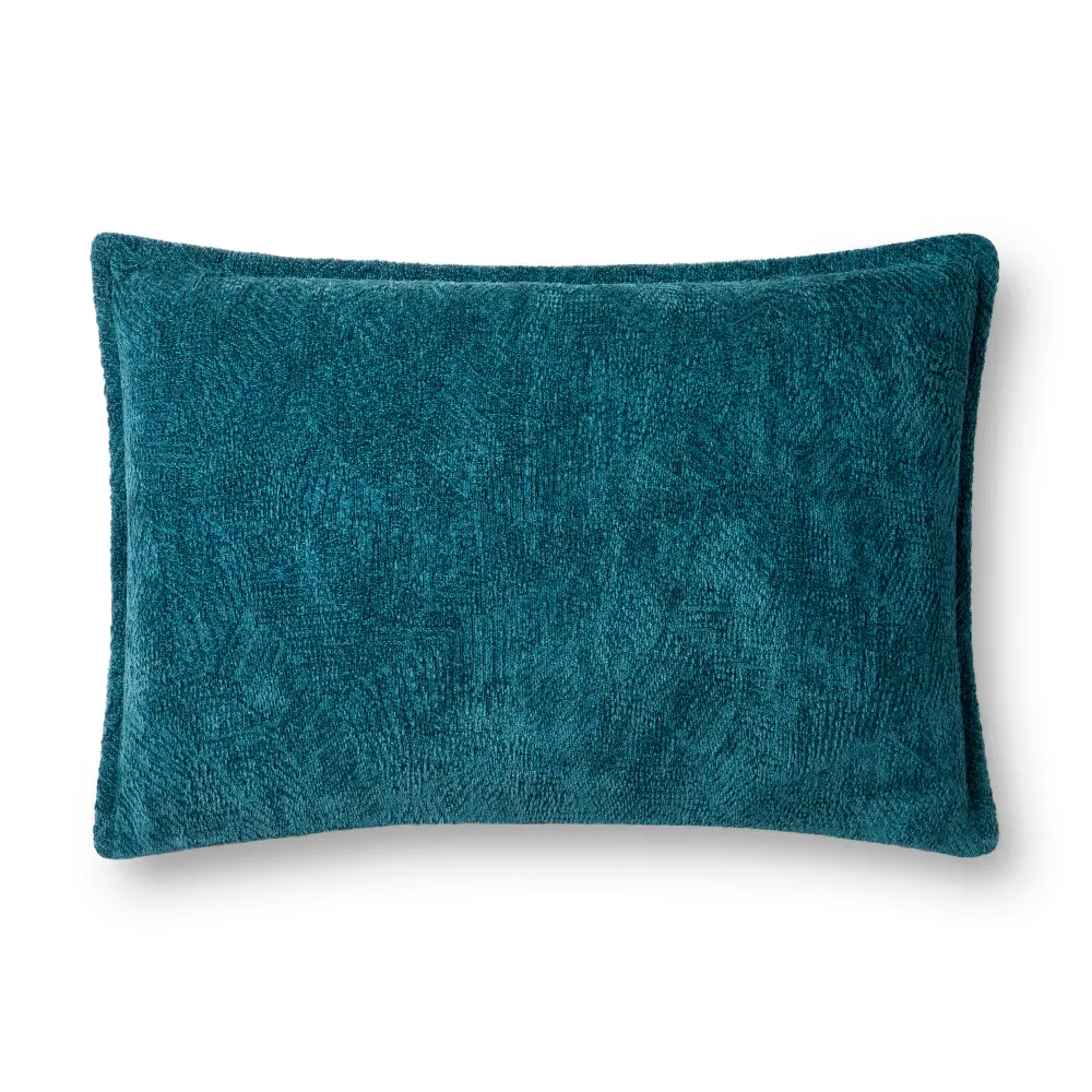 P0831 Teal Blue Throw Pillow-1