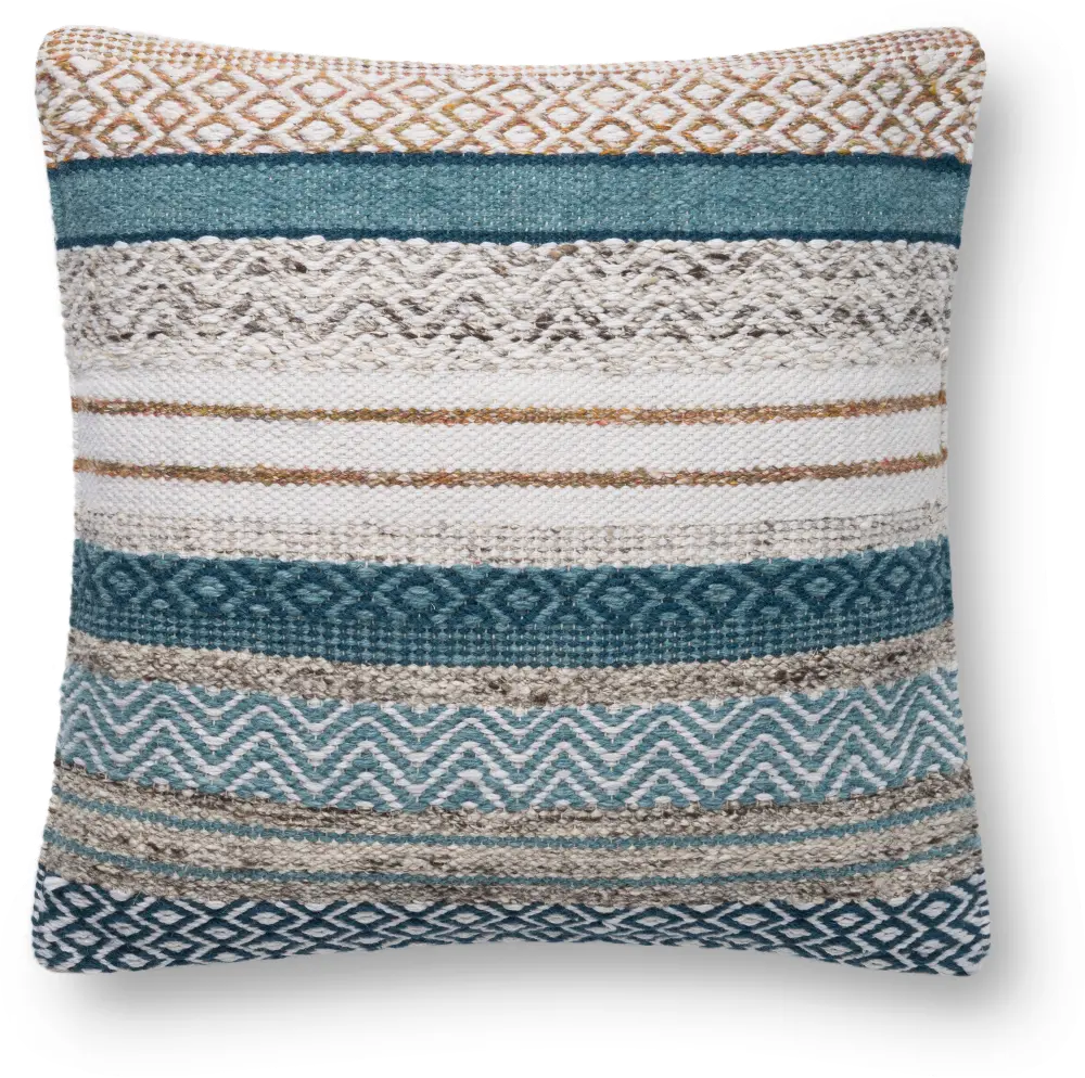 P4109 Blue and Multi Color Throw Pillow-1