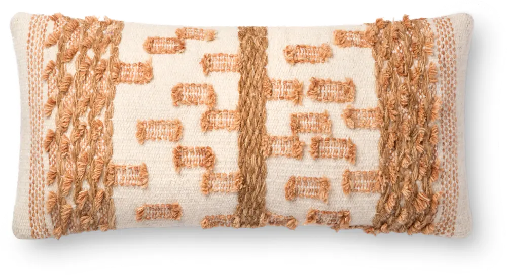 P1083 Beige and Rust Rectangle Throw Pillow-1