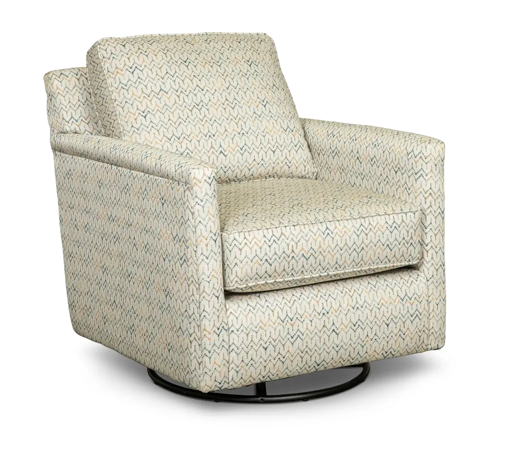 Contemporary Cream Citron Swivel Glider Chair - Felix-1