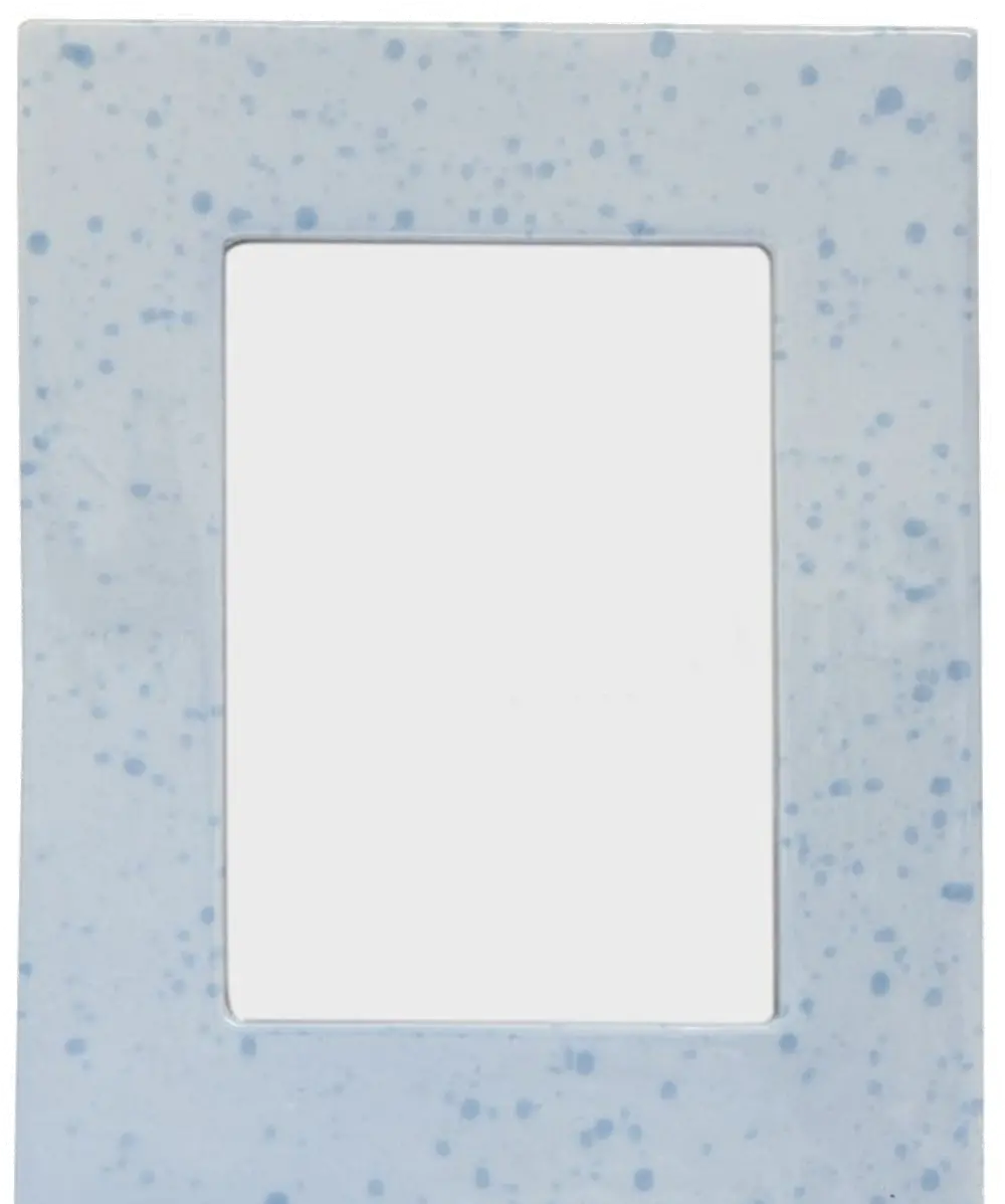 AH0120/GLAZEFRAME 10 Inch Blue Reactive Glaze Stoneware Picture Frame-1