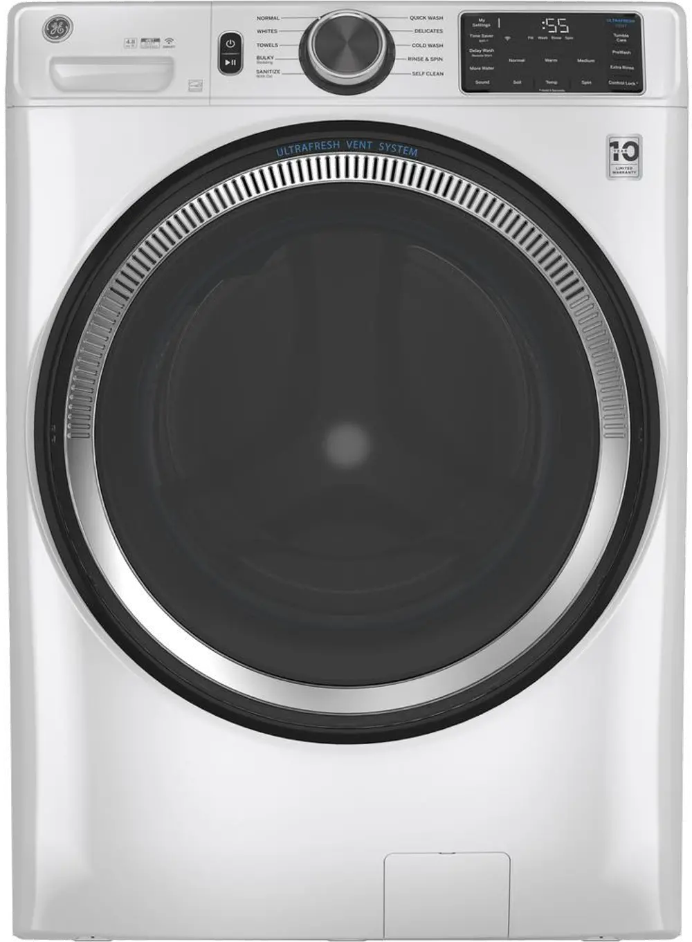 GFW550SSNWW GE Front Load Washer with UltraFresh - 4.8 cu. ft. White-1