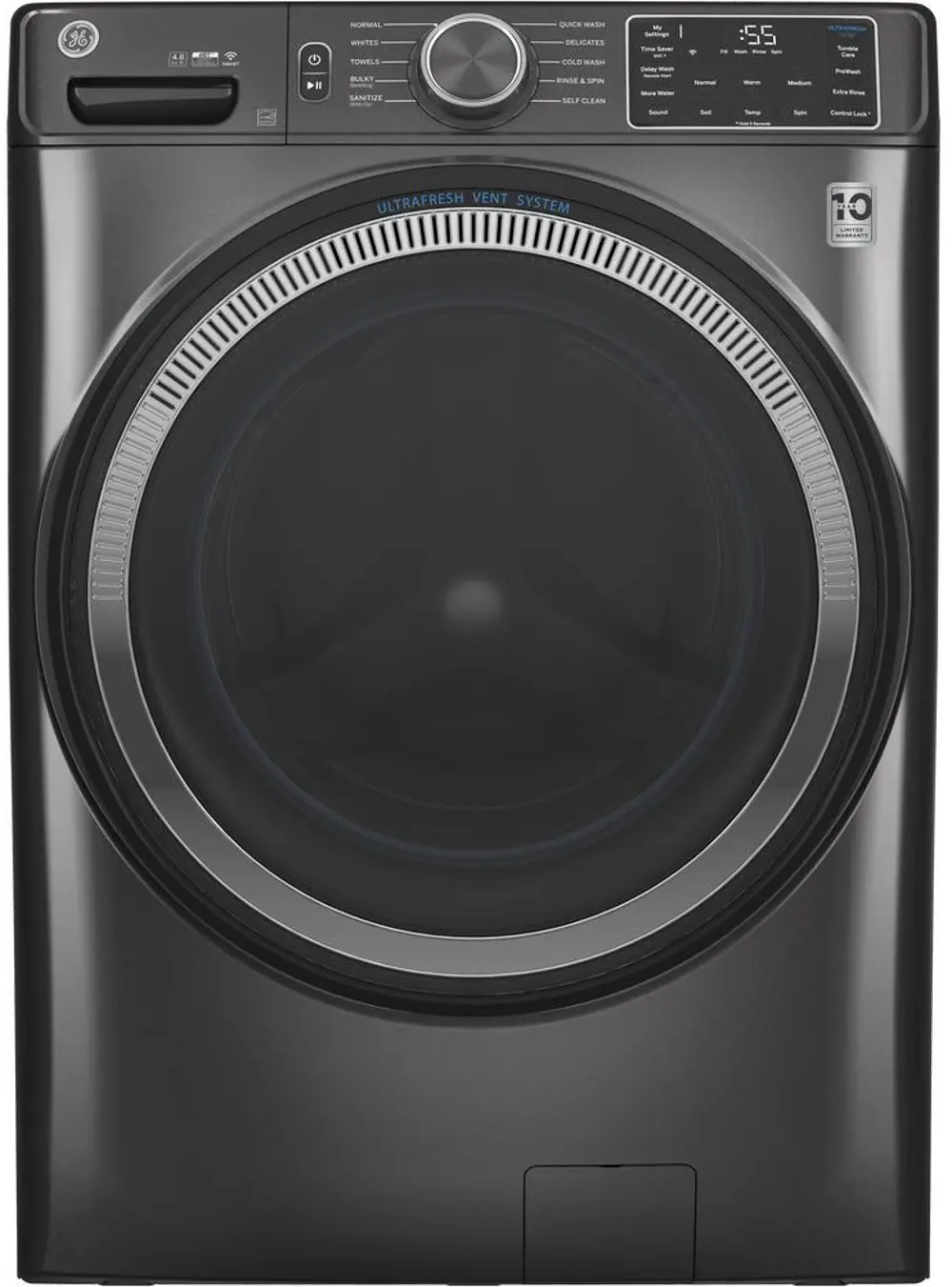 GFW550SPNDG GE Front Load Washing Machine with OdorBlock UltraFresh Vent System - 4.8 cu. ft. Diamond Gray-1