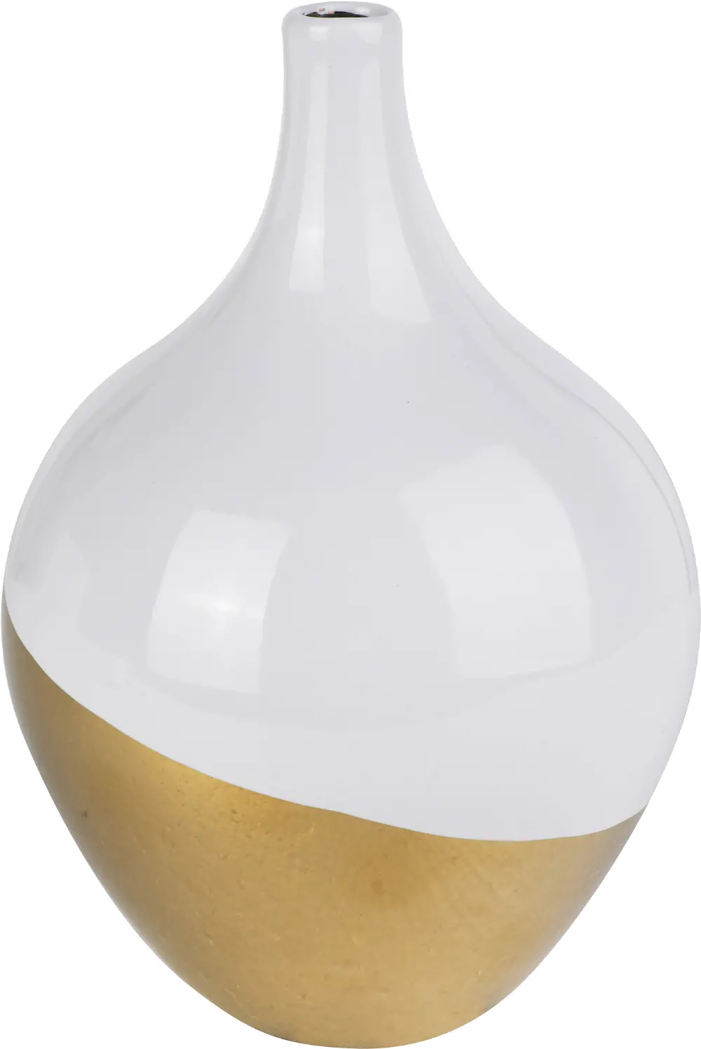 7 Inch White and Gold Vase-1