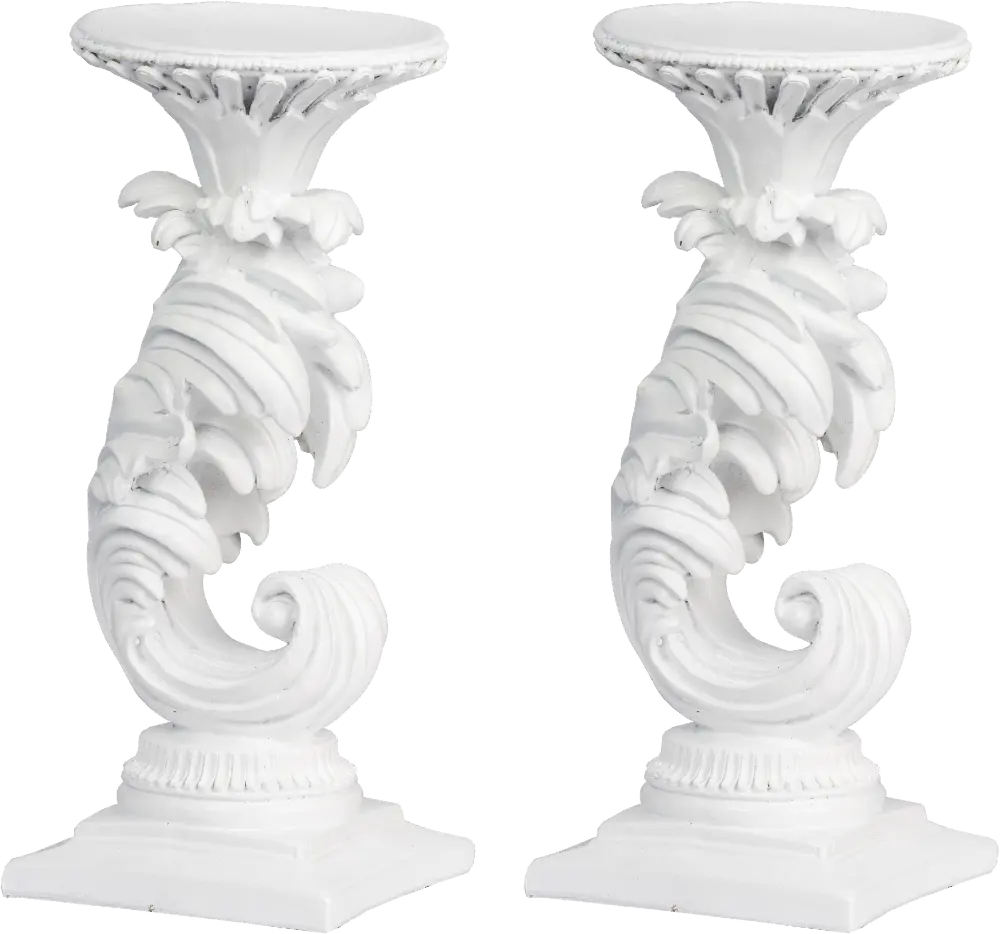 Assorted 9 Inch White Distressed Candle Holder-1