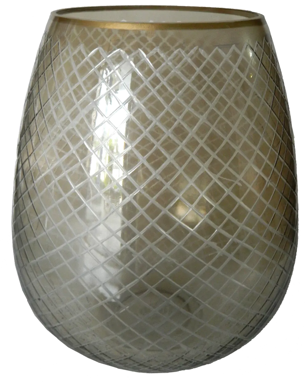 12 Inch Brown Lattice Etched Vase-1