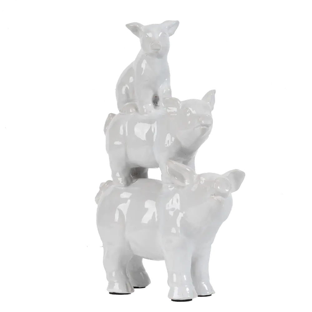 White Farmhouse Animal Stack Sculpture-1