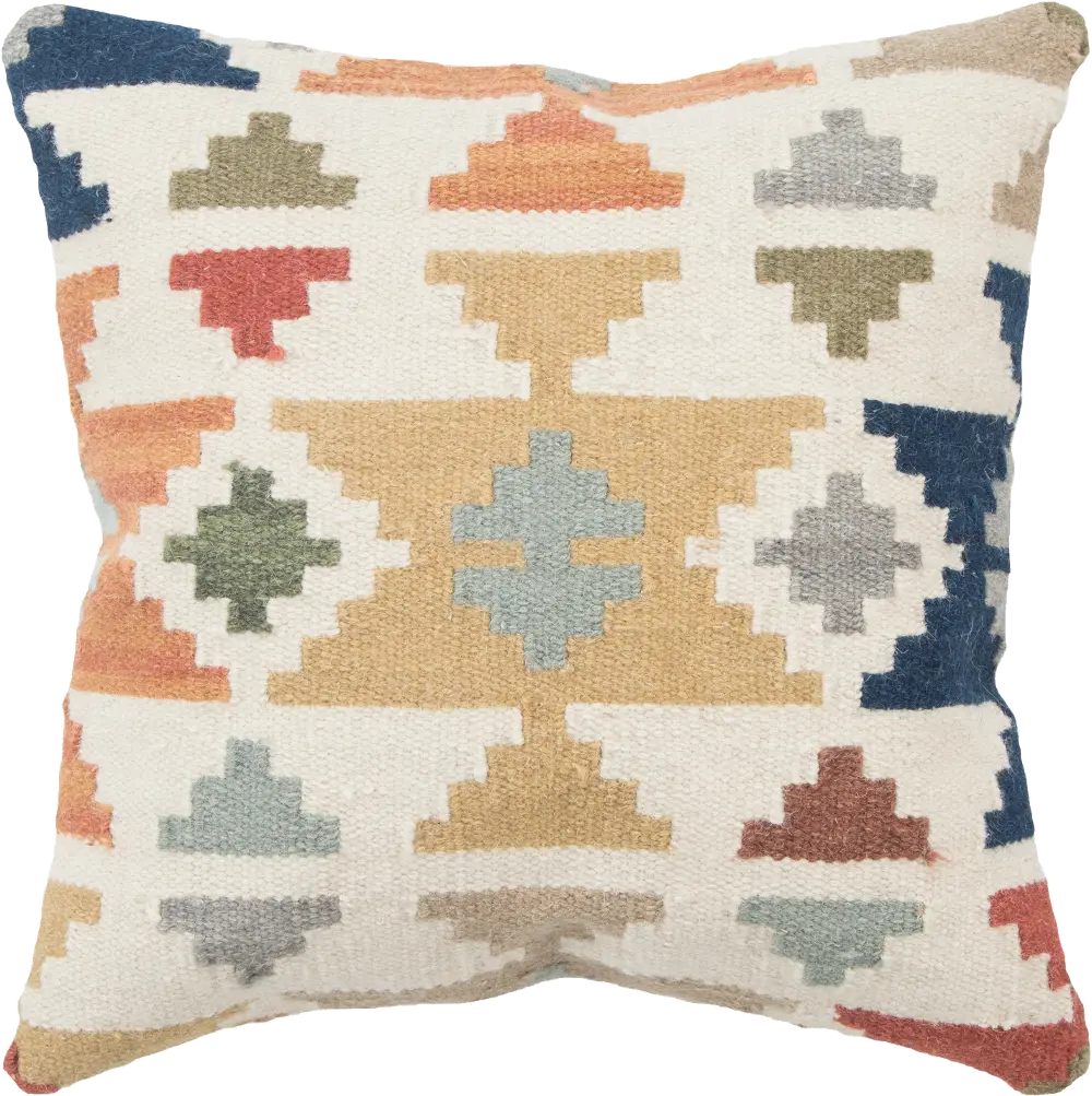 Multi Color Wool Throw Pillow-1