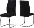 Black and Chrome Dining Room Chair (Set of 2) - Angles