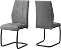 Gray and Black Upholstered Dining Room Chair (Set of 2) - Angles