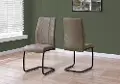 Contemporary Taupe and Black Dining Room Chair (Set of 2) - Angles