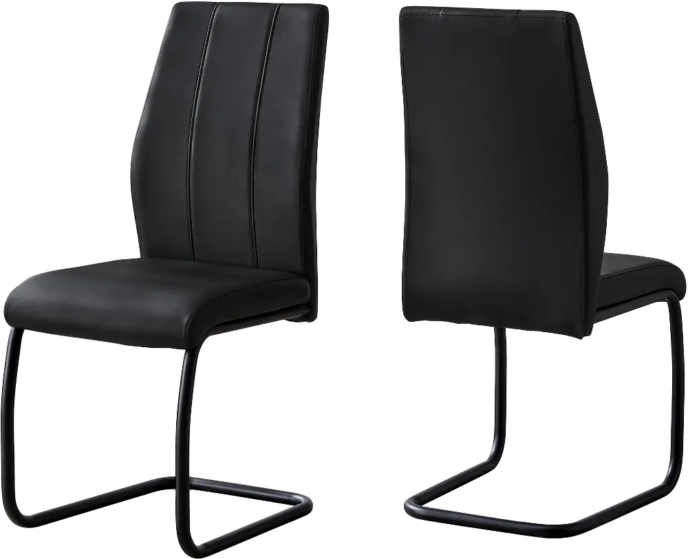 Contemporary Black Dining Room Chair (Set of 2) - Angles-1