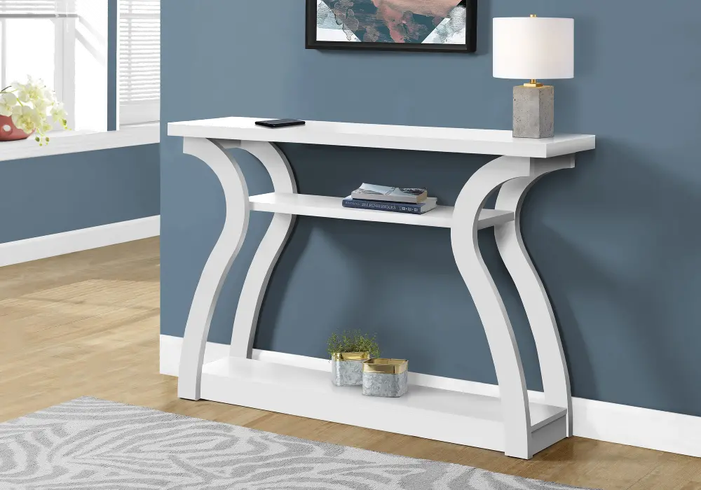 Hall Console Table - White-1