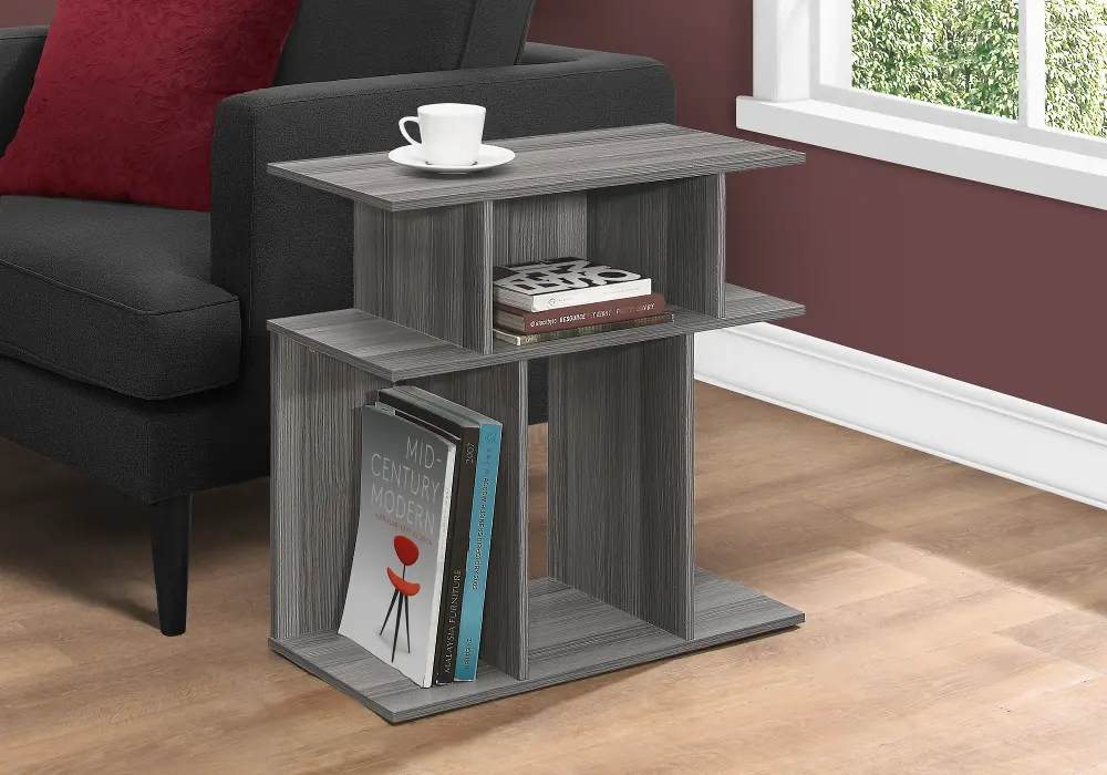 Contemporary Accent Table - Gray-1
