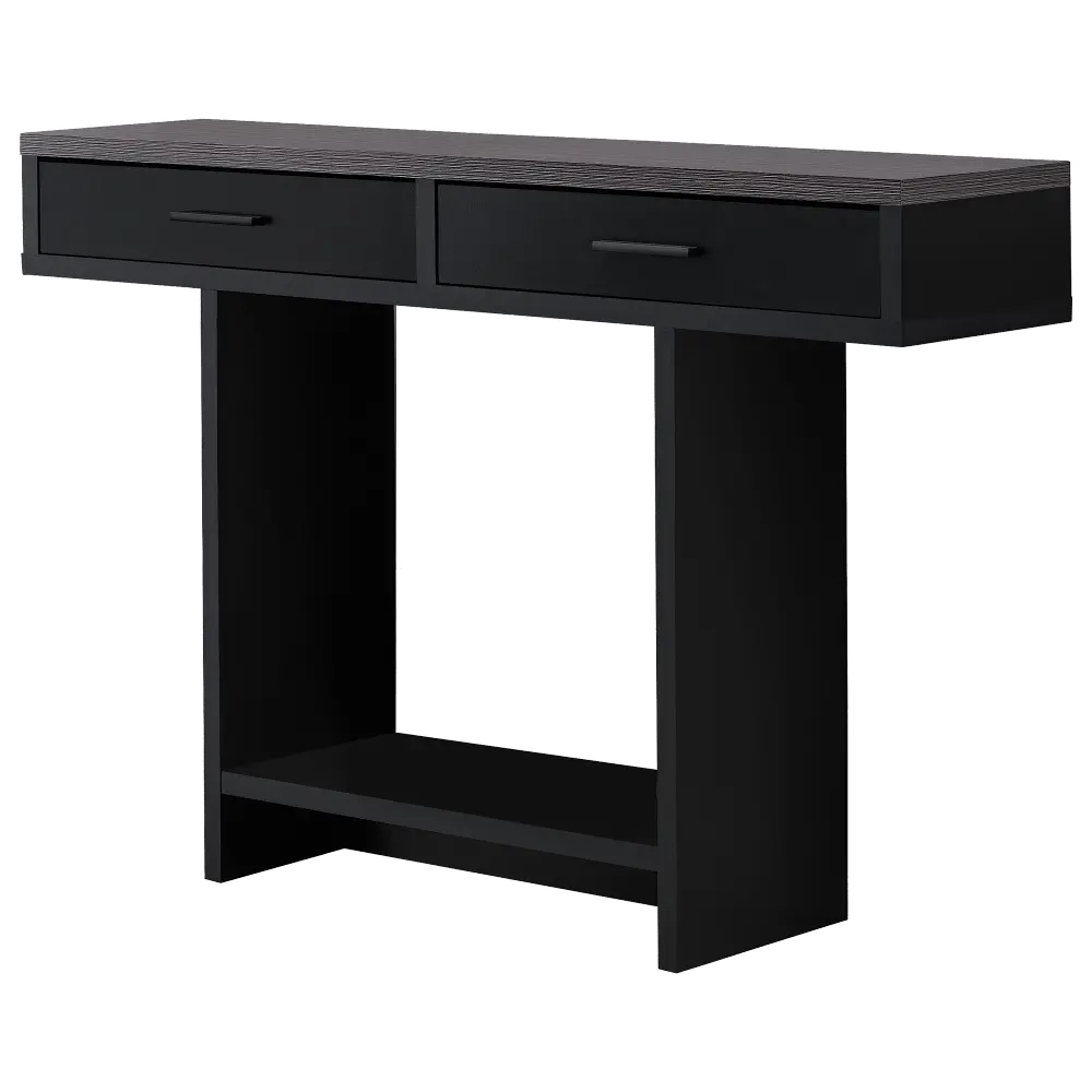Modern Black and Dark Gray Accent Table with Drawers - Harrington-1