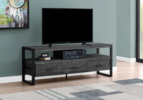 Industrial black tv stand discount