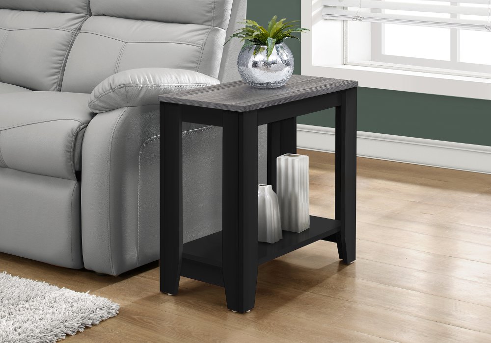 111854482 Milford Black Side Table with Gray Top sku 111854482