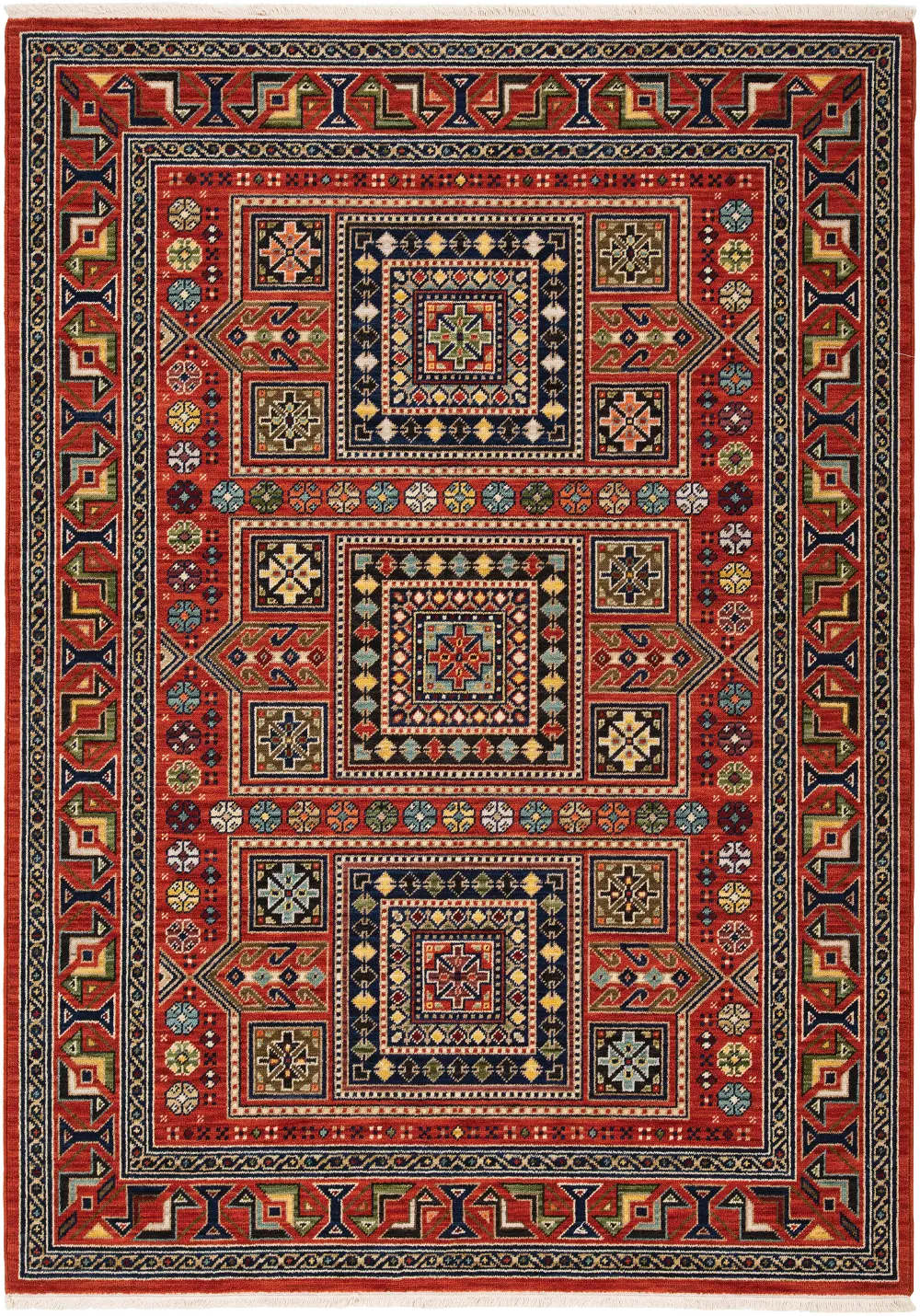 Lilihan 8 x 10 Large Red and Multi Area Rug-1