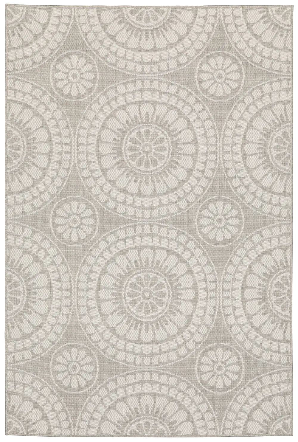 Portofino 8 x 10 Large Gray and Ivory Indoor-Outdoor Rug-1