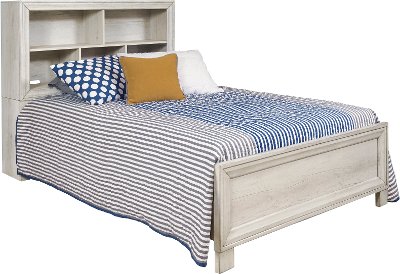 Riverwood Whitewash Full Bookcase Bed, Rc Willey Twin Storage Bed