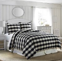 Black and White Buffalo Check Camille Super Queen Comforter Set | RC ...