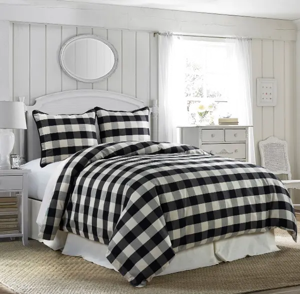 Black And White Buffalo Check Camille Super King Comforter Set Rc Willey Black And White Buffalo Check Camille, Super King Size Bed Comforter Sets