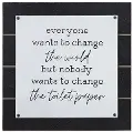 Black and White Change the World Wall Decor