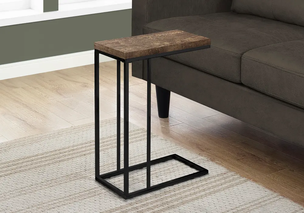 Contemporary Brown Chairside C-Table-1