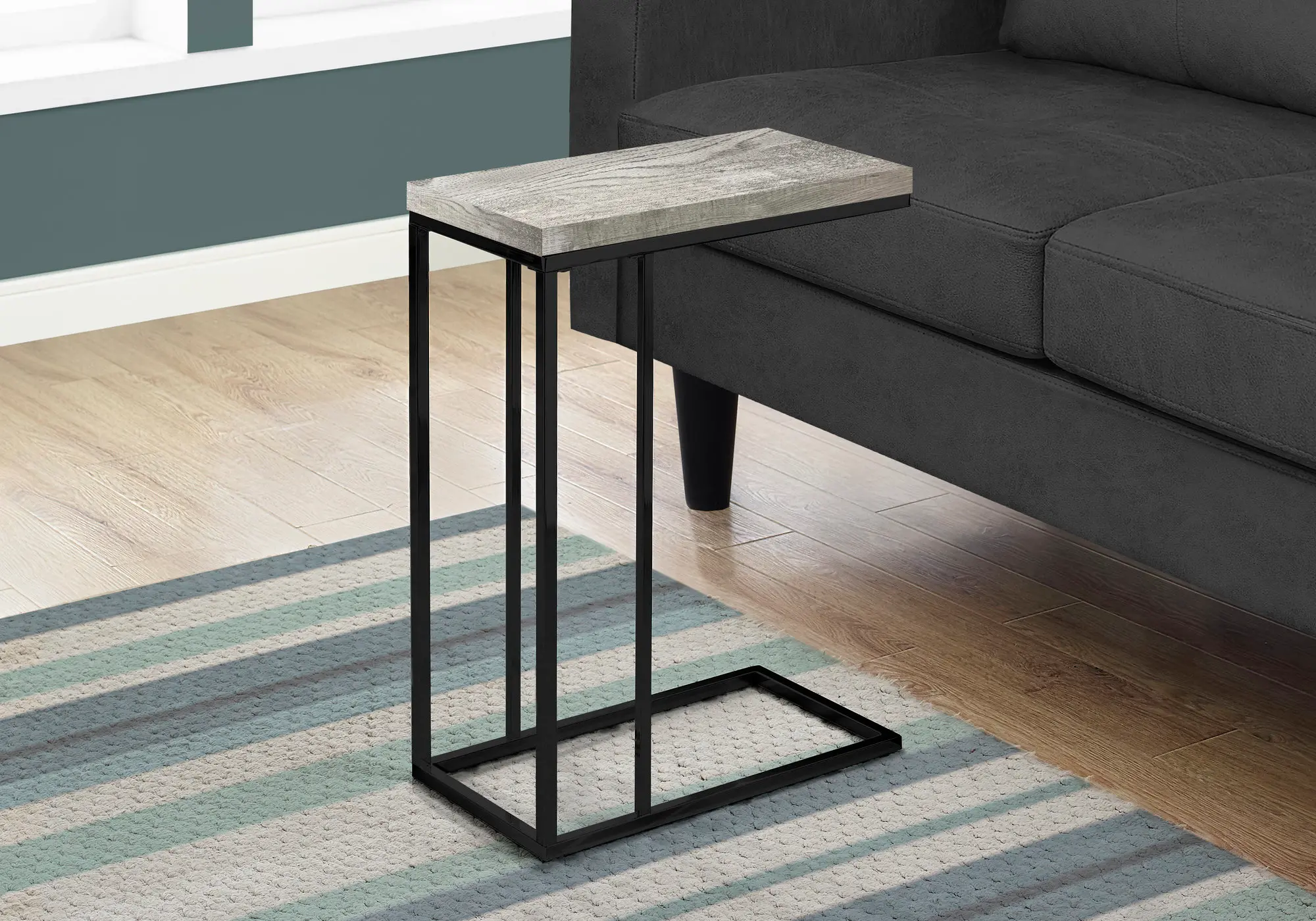 Contemporary Gray Chairside C-Table